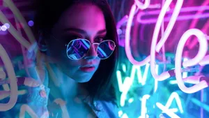 Stylish Sunglasses On Tropical Beach Background Wallpaper