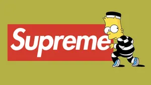Stylish Supreme Bart Simpson Wallpaper