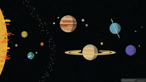 Stylized Scale Solar System Wallpaper