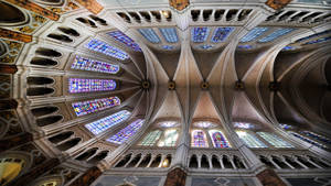 Sublime View Of Chartres Cathedral Ceiling Wallpaper