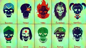 Suicide Squad Movie Character Logos Wallpaper