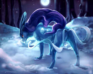 Suicune On Snow Wallpaper