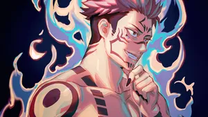 Sukuna With Blue Flames 4k Wallpaper