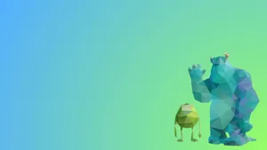 Sulley & Mike Crystalline Design Wallpaper