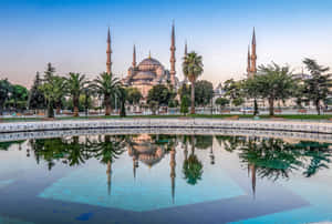 Sultan Ahmed Mosque Nearby Pool Wallpaper