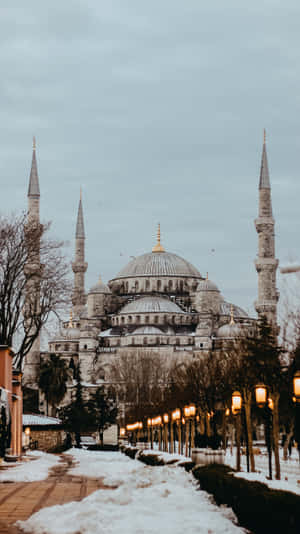 Sultan Ahmed Mosque Phone Winter Wallpaper