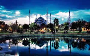 Sultan Ahmed Mosque Reflections Water Wallpaper