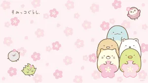 Sumikko Gurashi With Cherry Blossoms Wallpaper