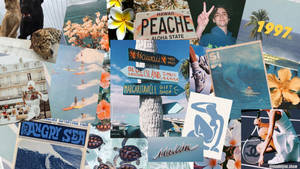 Summer Aesthetic Digital Collage Wallpaper