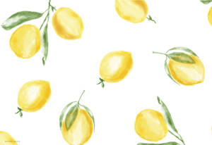Summer Aesthetic Lemon Pattern Art Wallpaper