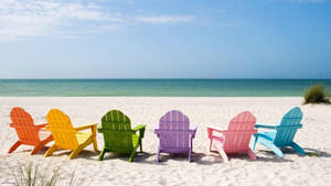Summer Iphone Rainbow Lounge Chairs Wallpaper