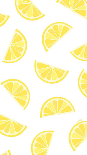 Summer Phone Lemon Slices Pattern Wallpaper