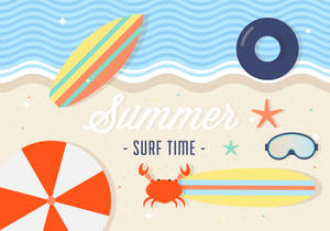 Summer Surf Desktop Wallpaper