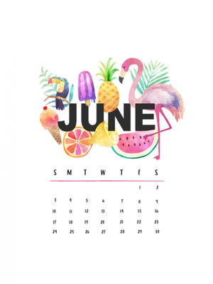 Summer Tropical June Calendar Wallpaper