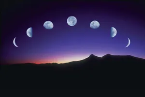 Sun And Phases Of The Moon Wallpaper