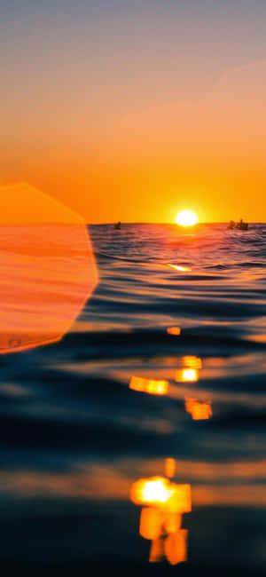 Sun Rise On Ocean Water Wallpaper