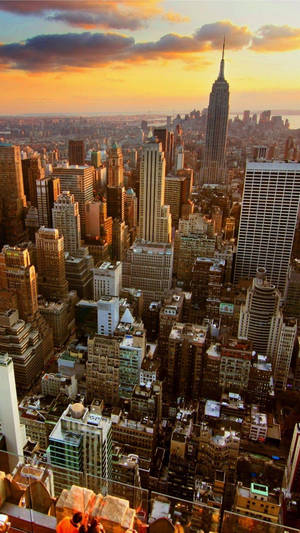 Sun Rising In New York Iphone Wallpaper