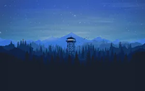 Sun Setting Behind Tree Silhouettes Wallpaper