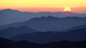 Sun Setting On Smoky Mountains Wallpaper