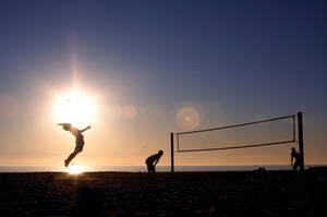 Sun Spike Volleyball 4k Wallpaper