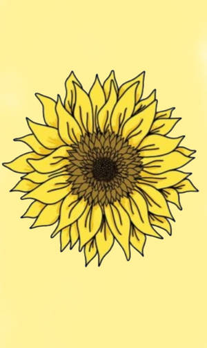 Sunflower Art Pastel Yellow Aesthetic Wallpaper