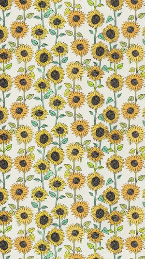 Sunflower Doodle Art Iphone Wallpaper