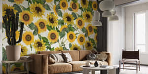 Sunflower Wallpaper Living Room Decor Wallpaper