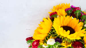 Sunflowers And Roses Love Bouquet Wallpaper