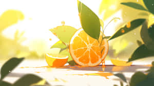 Sunlit Citrus Splash Wallpaper