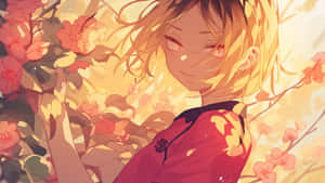 Sunlit Floral Bliss Haikyuu Anime Art Wallpaper