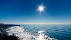 Sunny Coastline Ocean Desktop Wallpaper