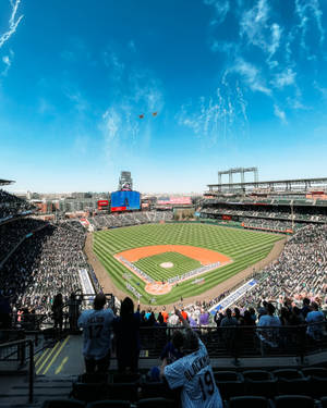 Sunny Mlb Coors Field Stadium Wallpaper