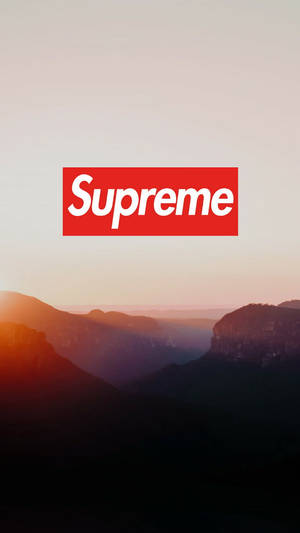 Sunrise And Mountain Orange Supreme Wallpaper