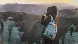 Sunrise Hiker Capturing Moment.jpg Wallpaper