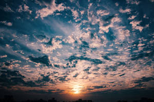 Sunset Aesthetic Cloud Desktop Wallpaper