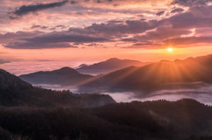 Sunset And Mountain Macbook Wallpaper