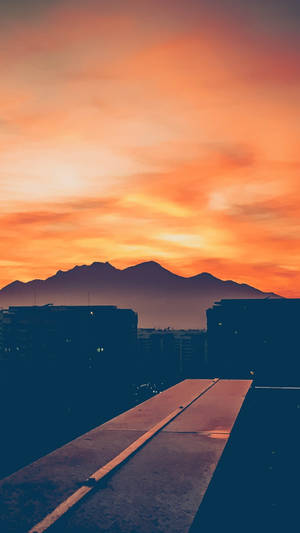Sunset At A Rooftop 4k Ultra Iphone Wallpaper