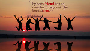 Sunset Best Friend Quotes Wallpaper