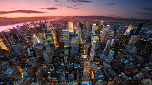 Sunset Cityscape New York Computer Wallpaper