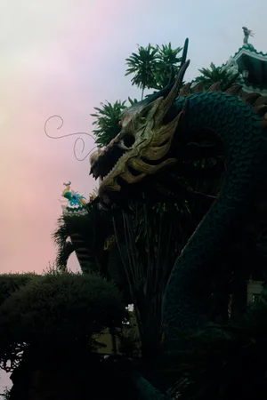 Sunset Dragon Art Wallpaper