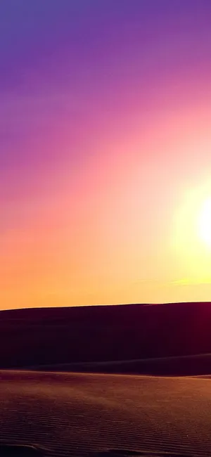 Sunset Gradient Sky Desert Wallpaper