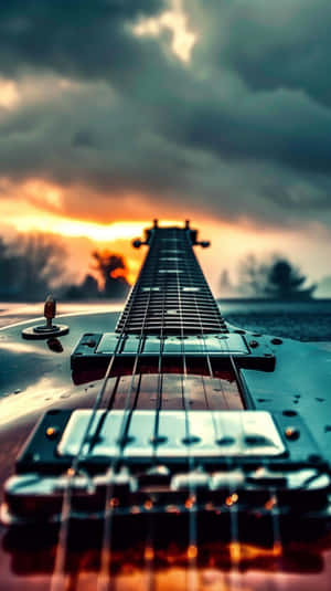 Sunset Guitar Frets H D Wallpaper