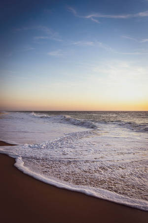 Sunset Horizon Beach Wave Iphone Wallpaper