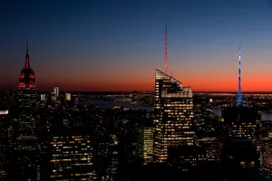 Sunset Horizon New York City Night View Wallpaper