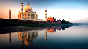 Sunset In Taj Mahal India Wallpaper