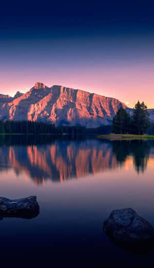 Sunset On Lake Nature 4k Iphone Wallpaper