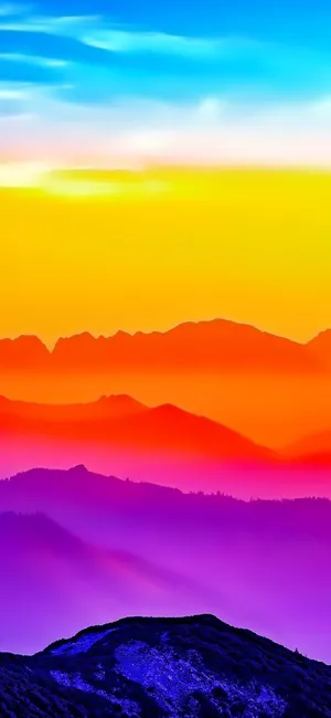 Sunset Over Mountains Color Iphone Wallpaper