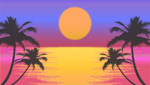 Sunset Vector Art Wallpaper