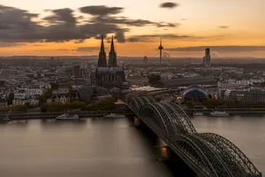 Sunset View And Bridge Wallpaper