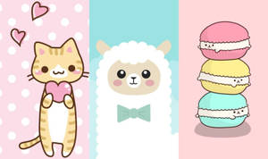 Super Cute Kawaii Pastel Characters Wallpaper